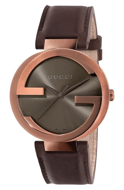 gucci interlocking watch gold|leather gucci watch strap 42mm.